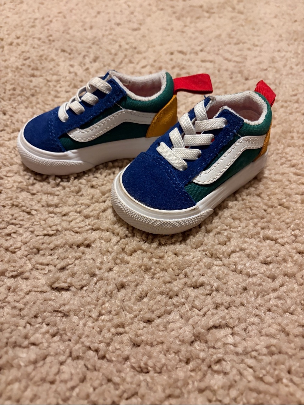 Vans Kids Colorblock Skate Sneakers - Blue/Green/White/Yellow/Red